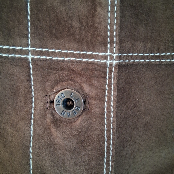 Vintage L.L. Bean Women's Genuine Suede Jacket In Chocolate Brown Size M Regular - Picture 8 of 16